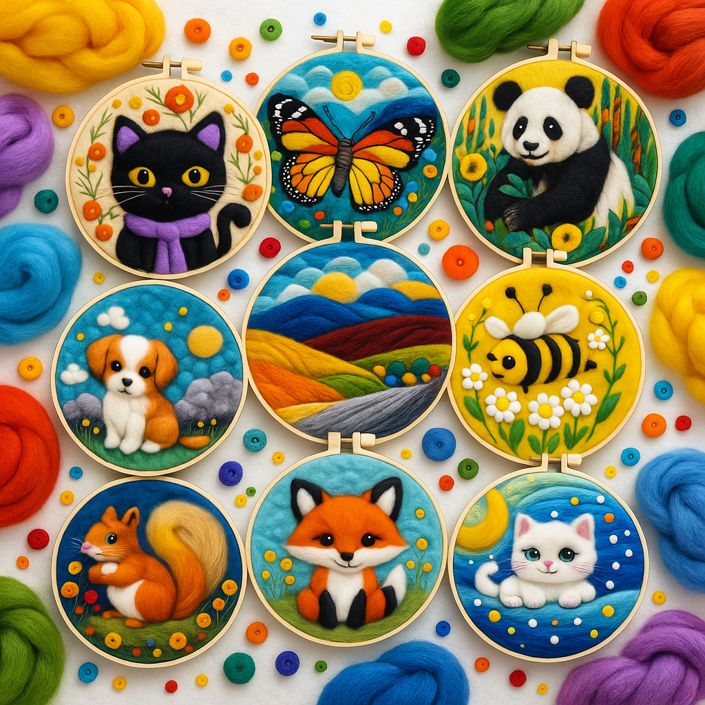 Комплект за рисуване с вълна (felting)