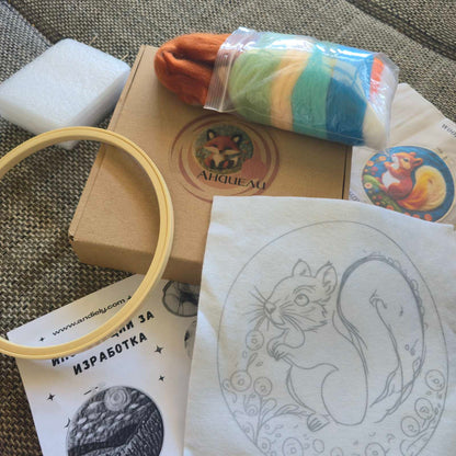 Комплект за рисуване с вълна (felting)